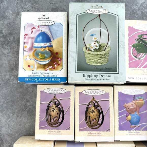 Hallmark SPRING & EASTER Ornament Lot Of 13 Easter Parade Egg Bunny Lily Dream - Picture 2 of 6